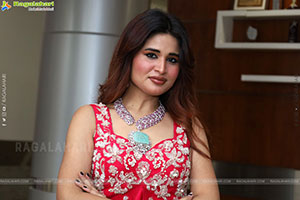 Ishika Roy in Red Embellished Designer Dress, HD Gallery 