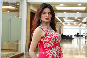 Ishika Roy in Red Embellished Designer Dress, HD Gallery 