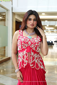 Ishika Roy in Red Embellished Designer Dress, HD Gallery 