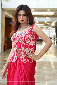 Ishika Roy in Red Embellished Designer Dress, HD Gallery 