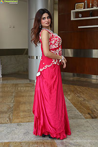 Ishika Roy in Red Embellished Designer Dress, HD Gallery 