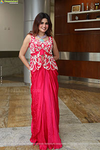 Ishika Roy in Red Embellished Designer Dress, HD Gallery 