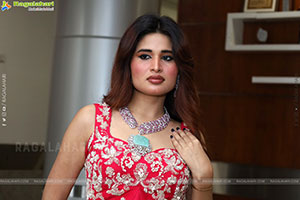 Ishika Roy in Red Embellished Designer Dress, HD Gallery 