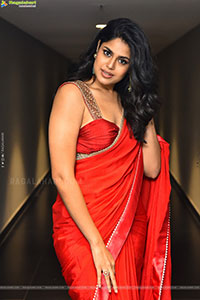 Faria Abdullah Glam stills in Orange Saree, HD Gallery