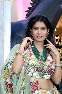Punam Shail stills in Elegant Silk Lehenga Choli