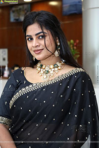 Siri Papa stills in Black Saree, HD Gallery