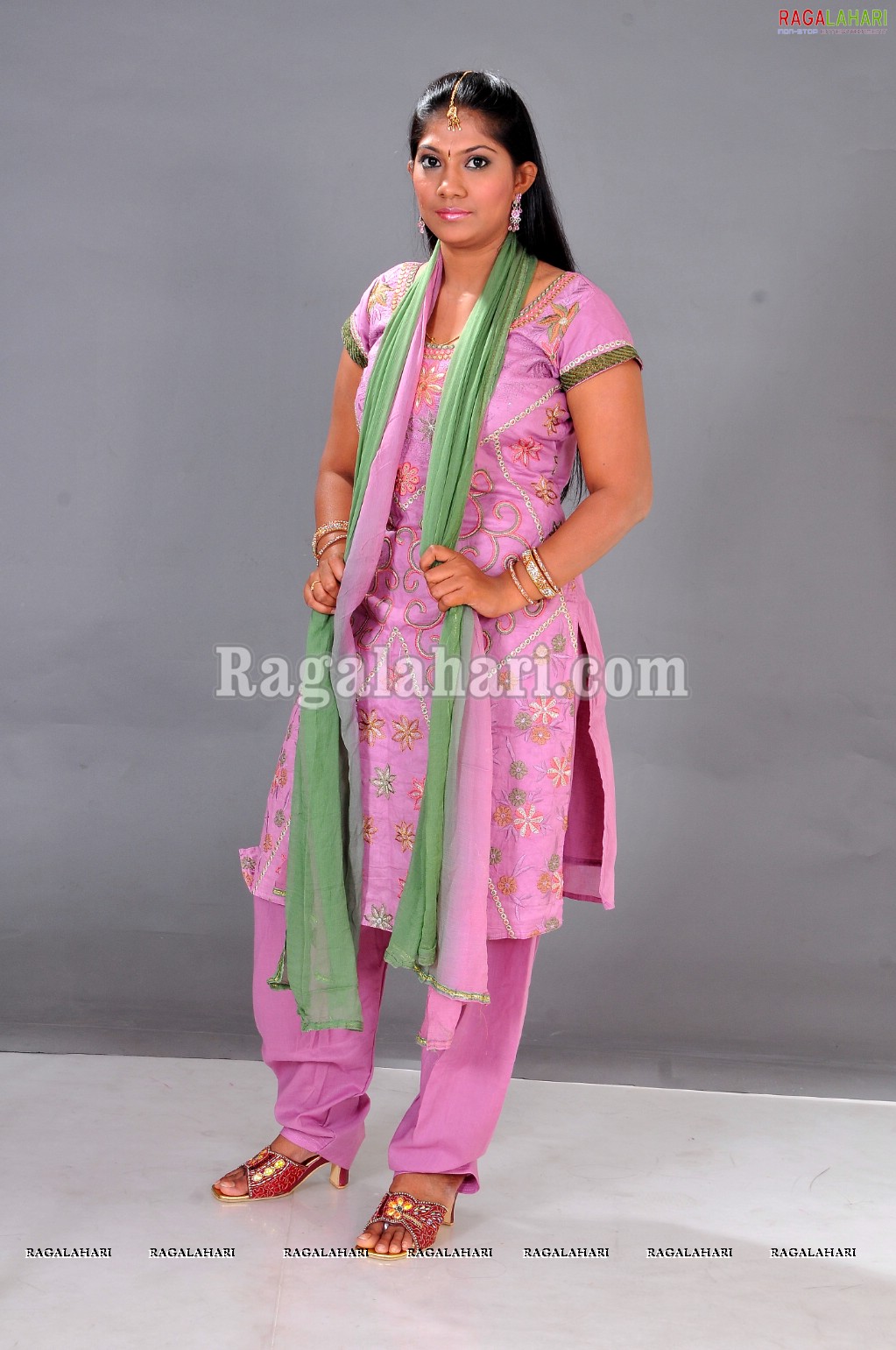 Swetha in Pink Churidar Exclusive Photo Shoot
