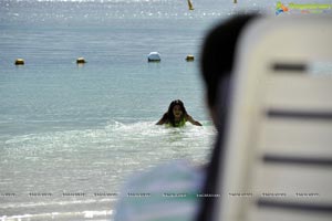 Shraddha Das in Jean Short and Bikini Top