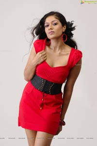 Meghana Raj Red Frock