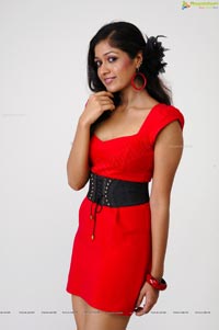 Meghana Raj Red Frock