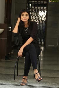 Hebah Patel in Black Dress