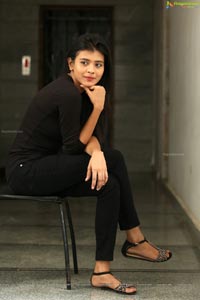 Hebah Patel in Black Dress