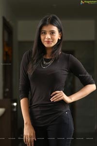Hebah Patel in Black Dress