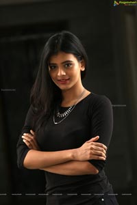 Hebah Patel in Black Dress