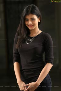 Hebah Patel in Black Dress