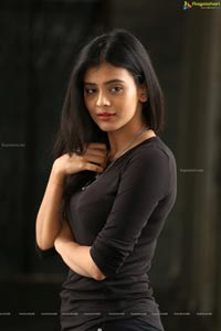 Hebah Patel in Black Dress