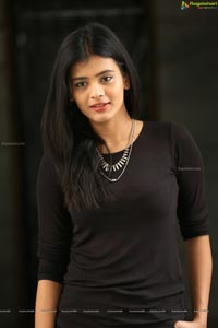 Hebah Patel in Black Dress