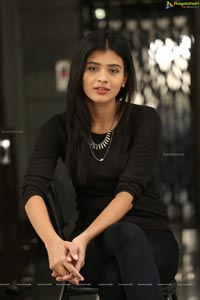 Hebah Patel in Black Dress