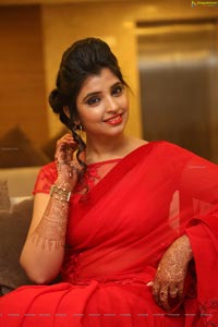 Shyamala in Red Saree