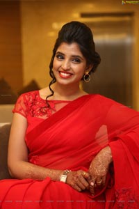 Shyamala in Red Saree