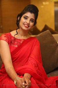 Shyamala in Red Saree