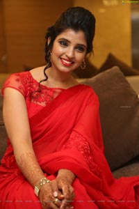 Shyamala in Red Saree