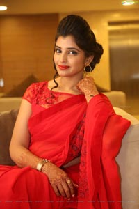 Shyamala in Red Saree