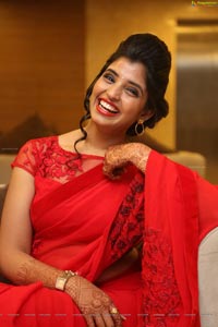 Shyamala in Red Saree