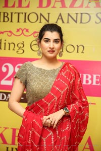 Archana Shastry in Red Ornate Saree 