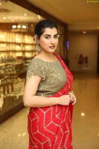 Archana Shastry in Red Ornate Saree 