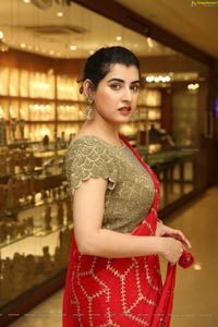 Archana Shastry in Red Ornate Saree 