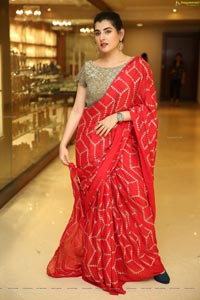 Archana Shastry in Red Ornate Saree 