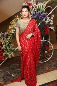 Archana Shastry in Red Ornate Saree 