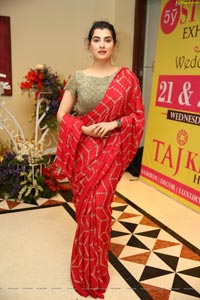 Archana Shastry in Red Ornate Saree 