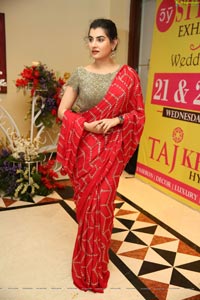 Archana Shastry in Red Ornate Saree 