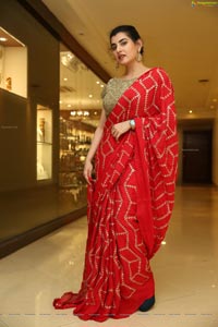 Archana Shastry in Red Ornate Saree 