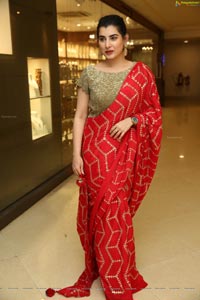 Archana Shastry in Red Ornate Saree 