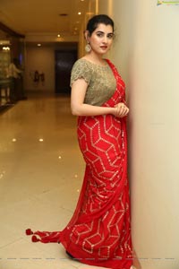 Archana Shastry in Red Ornate Saree 