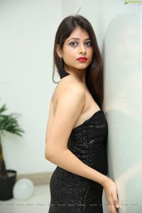 Twinkle Agarwal in Black Bandeau Maxi Dress