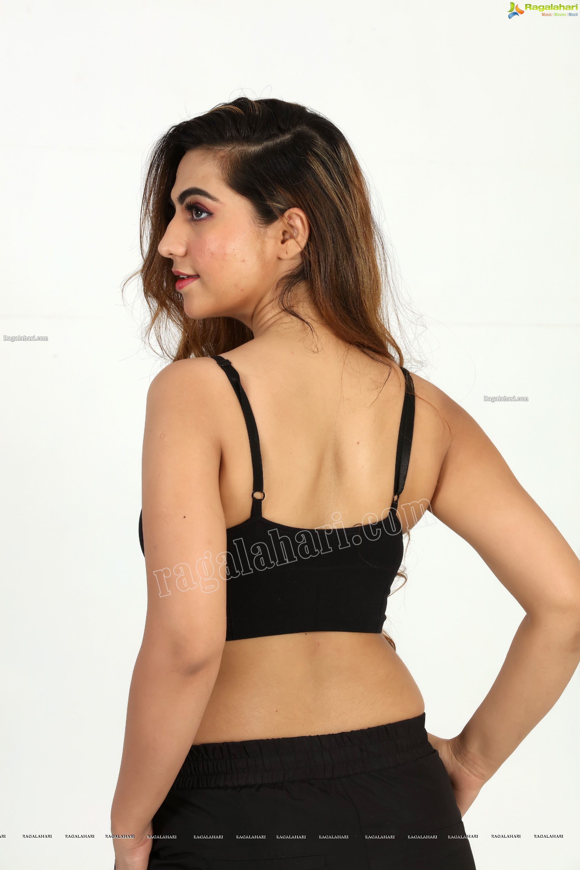 Harshita Panwar in Black Spaghetti Strap Crop Top and Jeans, Exclusive Photo Shoot