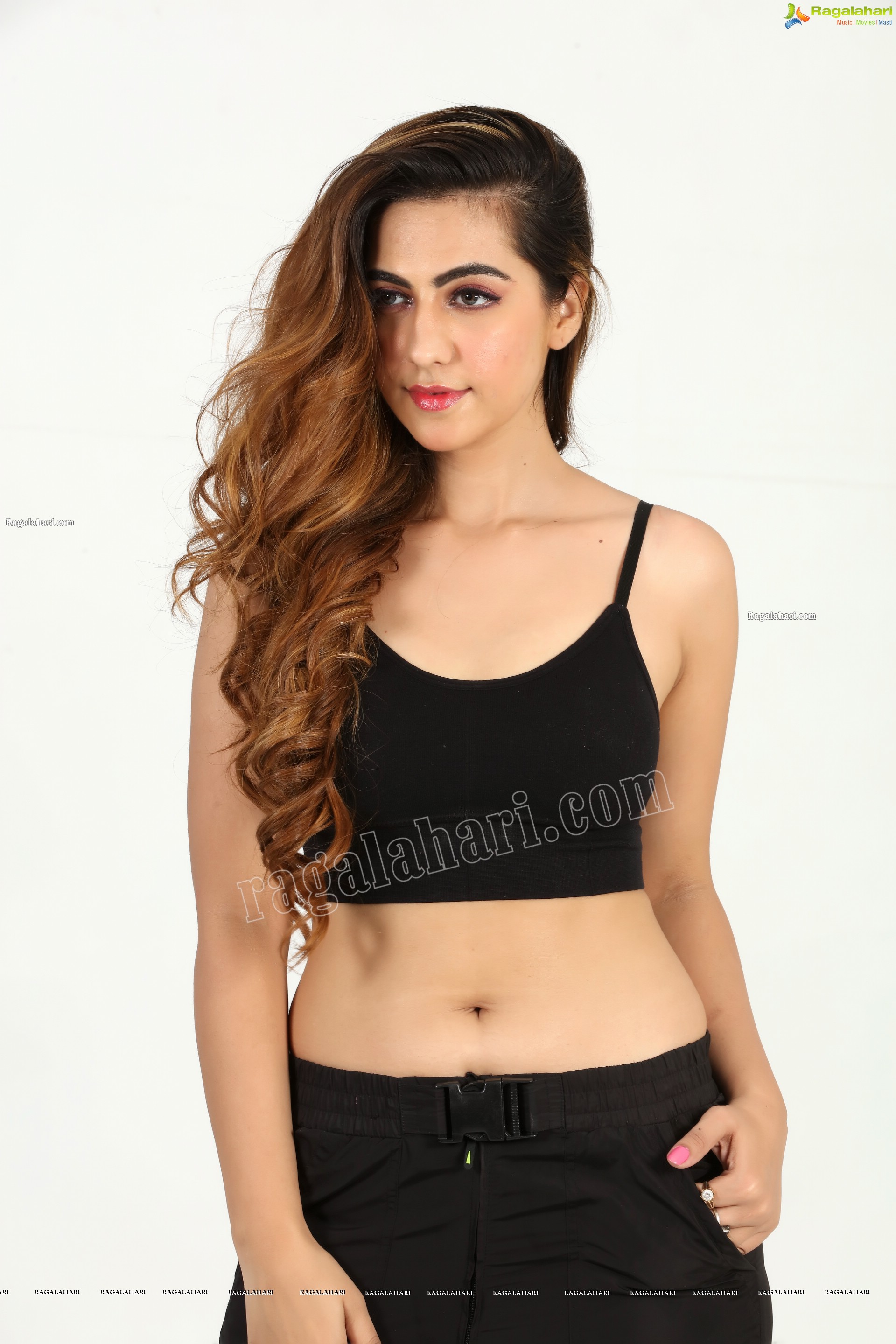 Harshita Panwar in Black Spaghetti Strap Crop Top and Jeans, Exclusive Photo Shoot