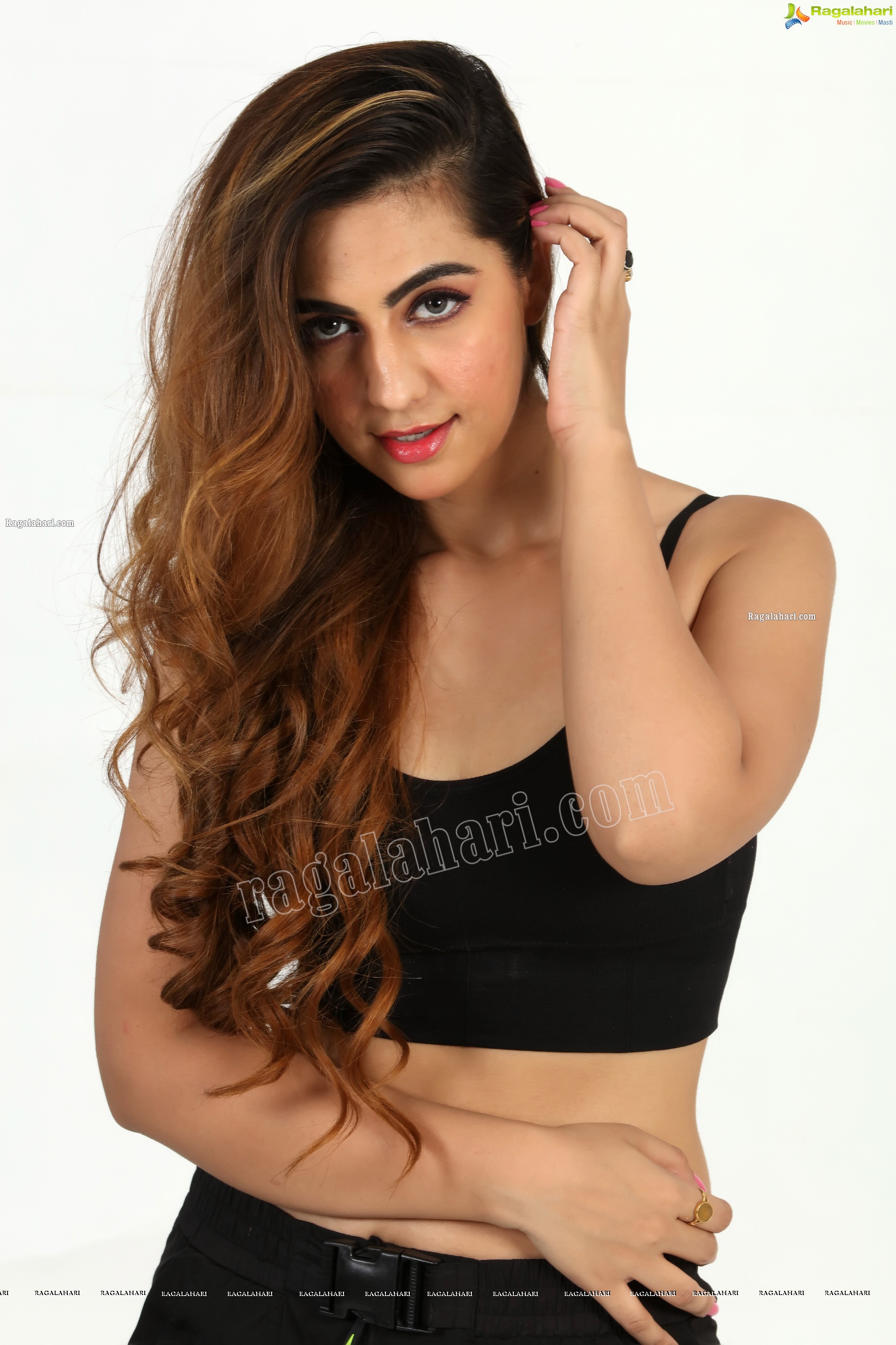 Harshita Panwar in Black Spaghetti Strap Crop Top and Jeans, Exclusive Photo Shoot