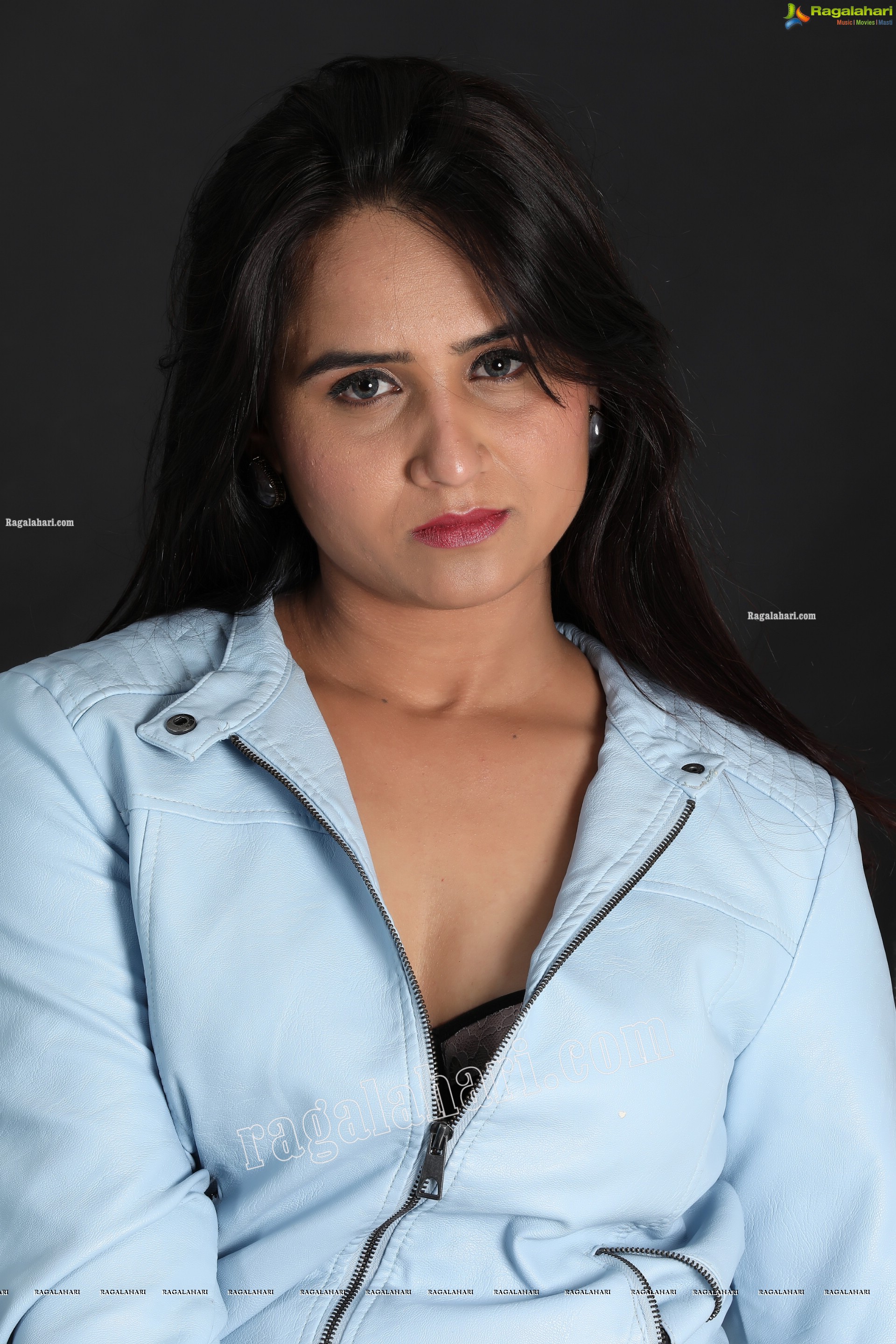 Preyasi Jiggar in Sky Blue Leather Jacket, Exclusive Photo Shoot