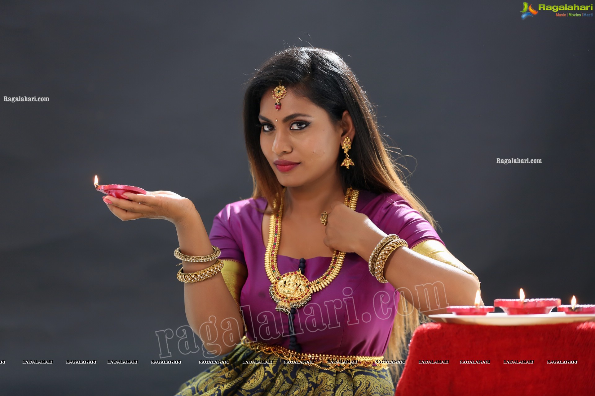 Priya Augustin Holding Diya, Exclusive Photo Shoot