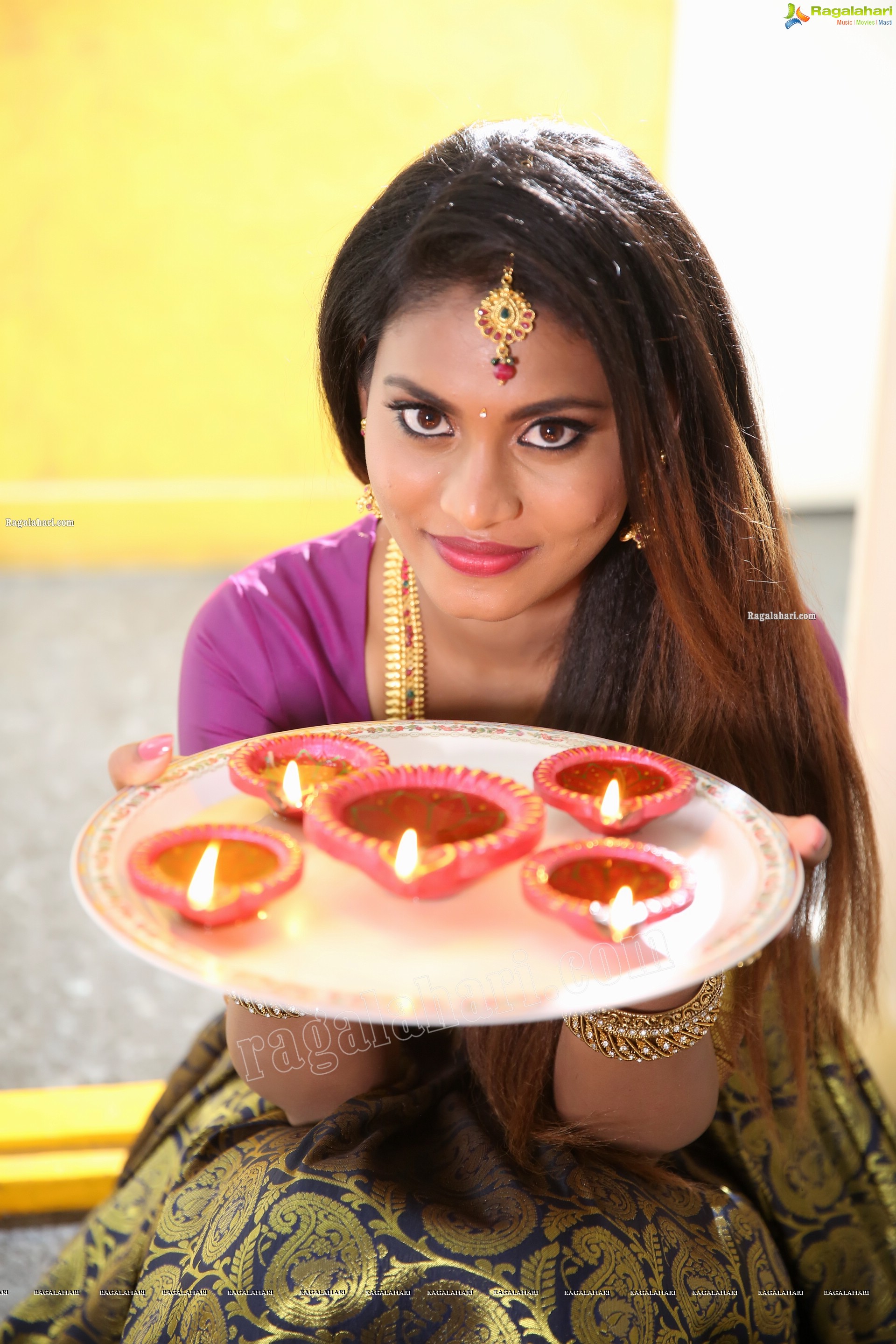 Priya Augustin Holding Diya, Exclusive Photo Shoot