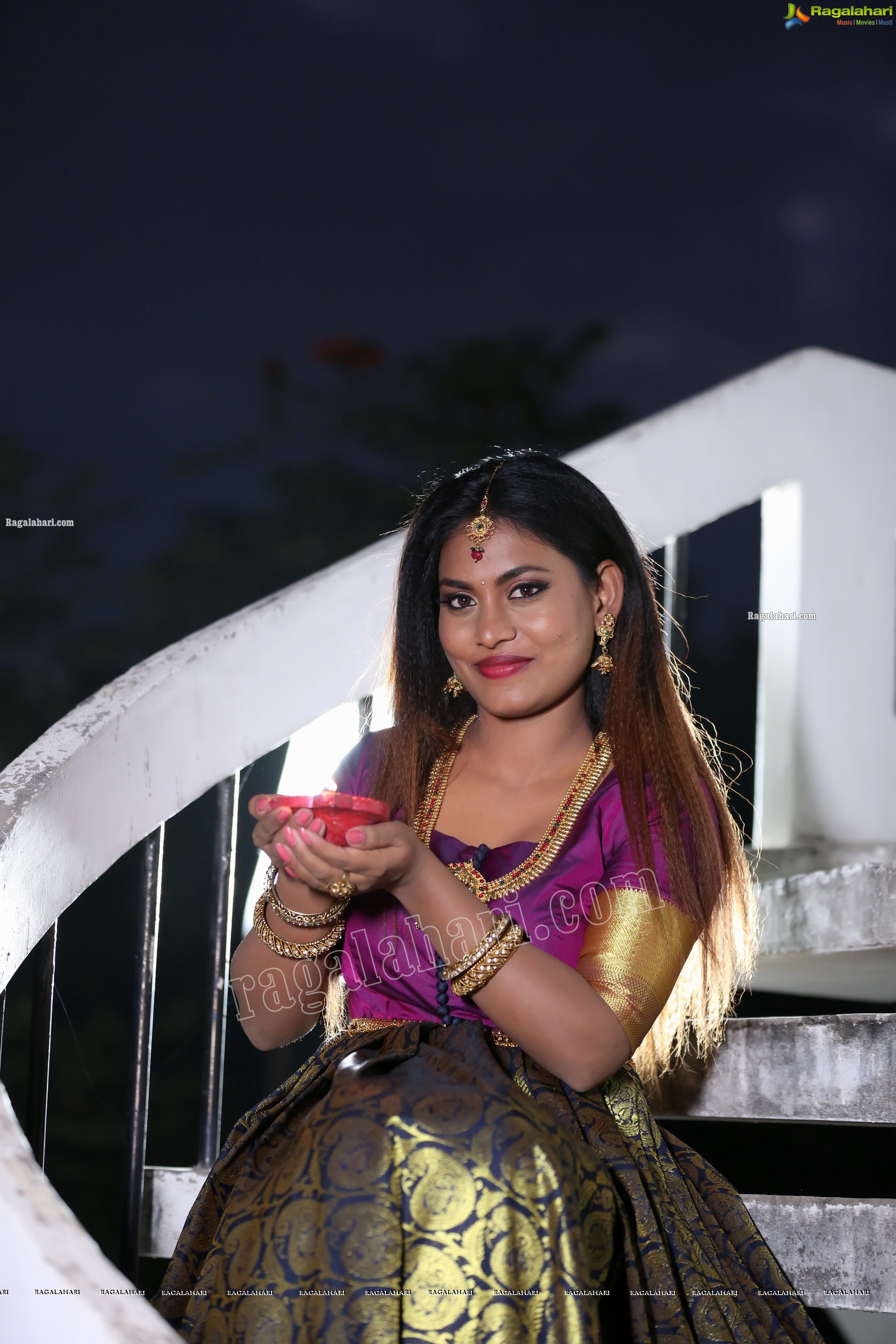 Priya Augustin Holding Diya, Exclusive Photo Shoot