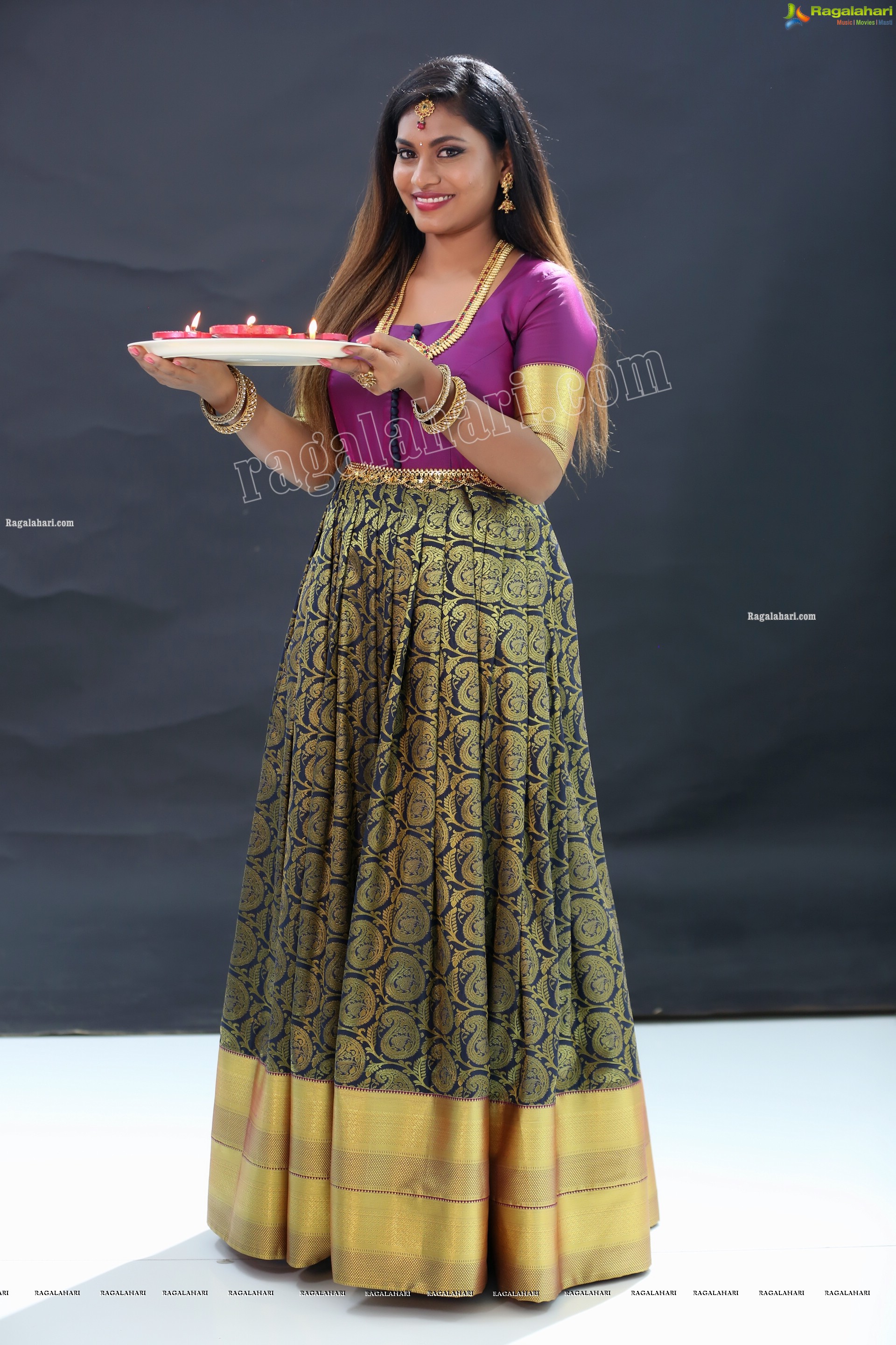 Priya Augustin Holding Diya, Exclusive Photo Shoot