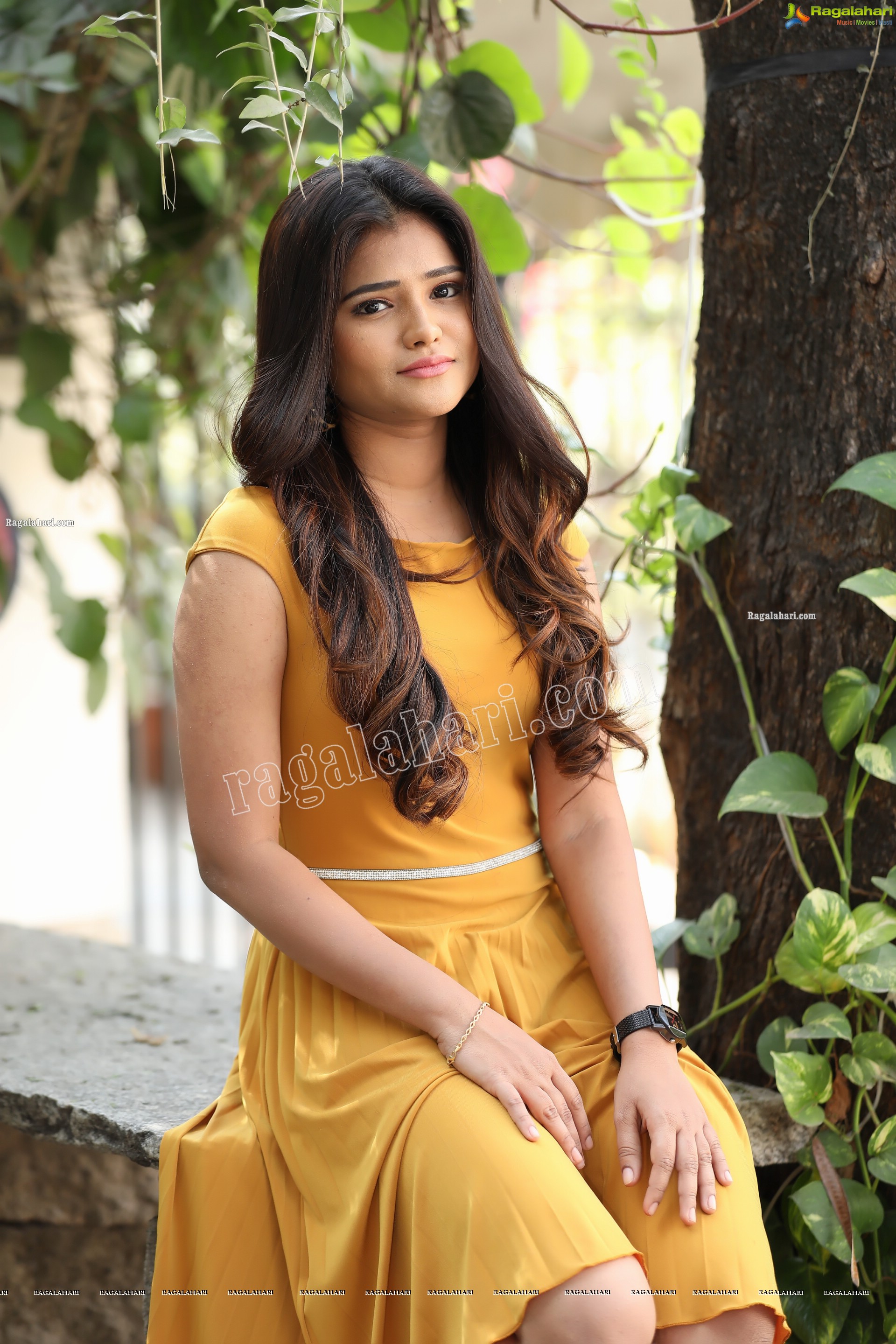 Rishika Nisha in Yellow Solid A-Line Dress Exclusive Photo Shoot