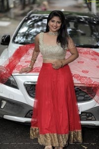 Shabeena Shaik in Red Embellished Lehenga
