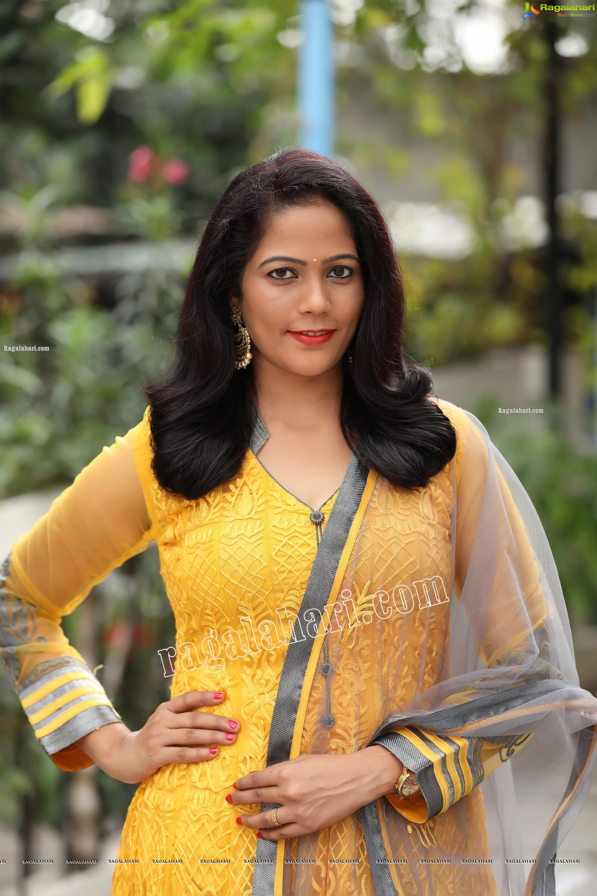 Shaik Faiza in Yellow Anarkali Suit, Exclusive Photo Shoot